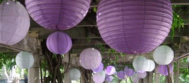 Purple Paper Hanging Lanterns