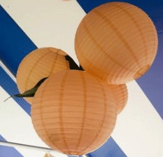 Warm Peach Paper Hanging Lanterns