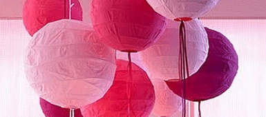 Pink Paper Hanging Lanterns