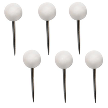White Headed Pins - Pack 6